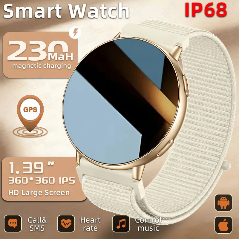 

LIGE Women Sports Smartwatch 2026 New Built-in GPS Bluetooth Call 1ATM Waterproof 1.39'' Display Heart Rate Monitor Smart Watch