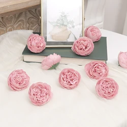 1 confezione 5 pezzi di seta artificiale peonia testa di fiore falso floreale casa matrimonio sfondo decorazione torta di compleanno accessorio Scrapbook fai da te