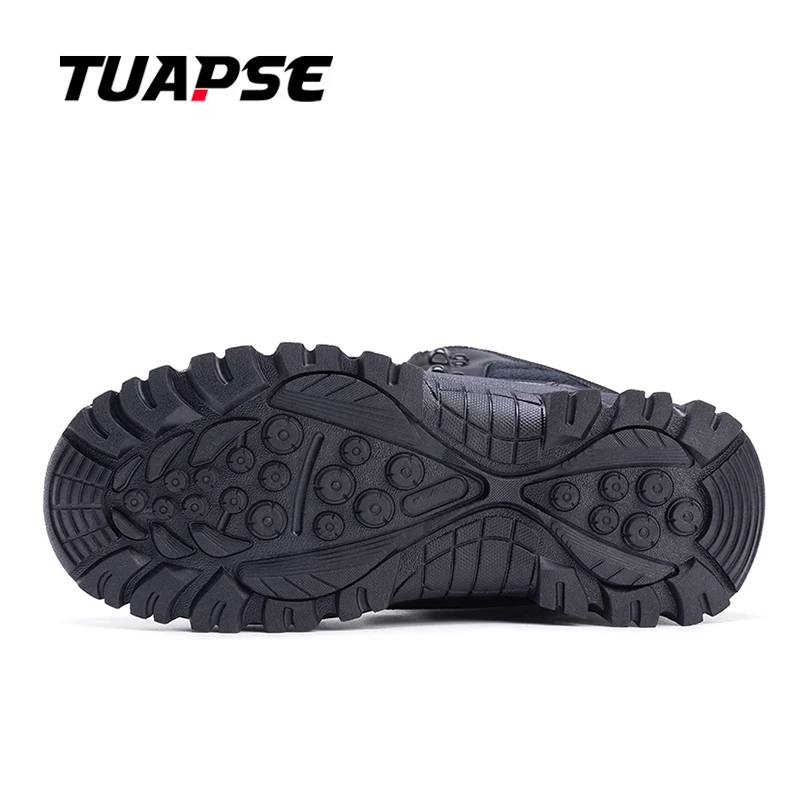 TUAPSE Boots Men Outdoor Warm Combat Ankle Boots For Man Motocycle Anti-Slip Hiking Shoes Snow Boots Men