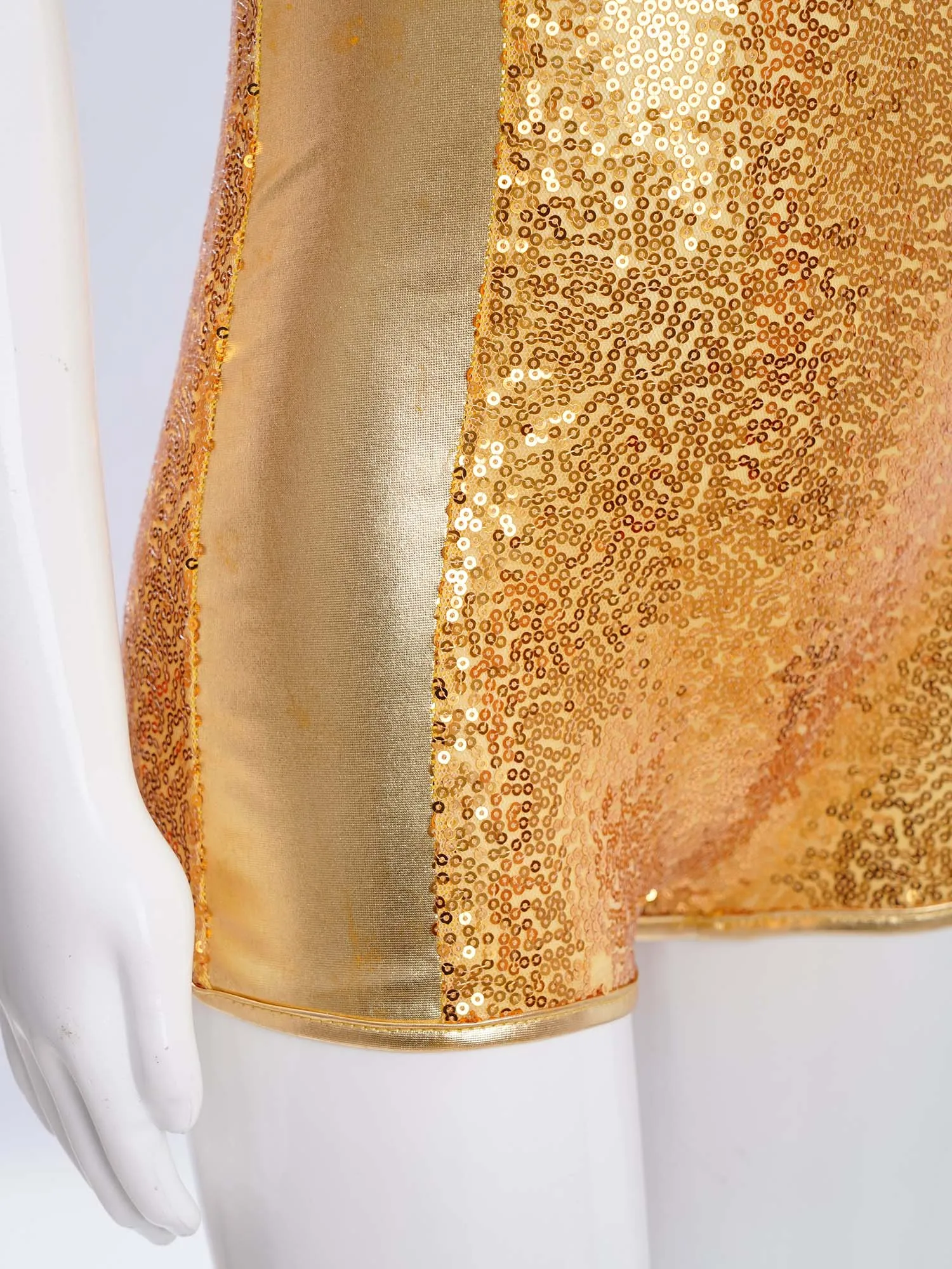 

Girls Sparkly Sequins Jazz Ballet Dance Jumpsuit New Kids Stand Collar Zipper Sleeveless Leotard Bodysuit Performance Dancewear