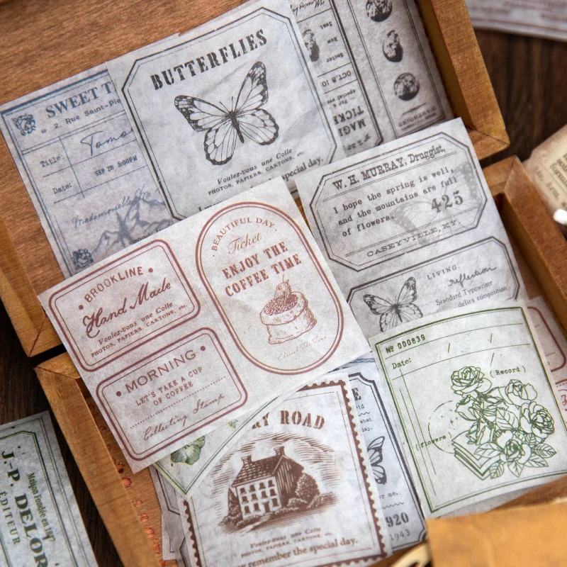 50mm*2m English Theme Aesthetic Stationery Tapes Junk Journal Scrapbooking Supplies Label Sticker Planner Art Craft Masking Tape