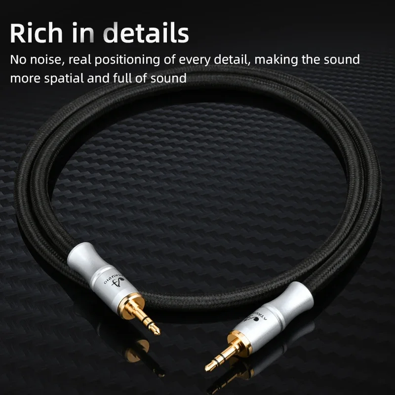 HiFi 3.5mm AUX Cable 6N OFC Spiral Nerve Individual Shielding Stereo 3.5mm Jack Audio Cable for Speaker Laptop Car