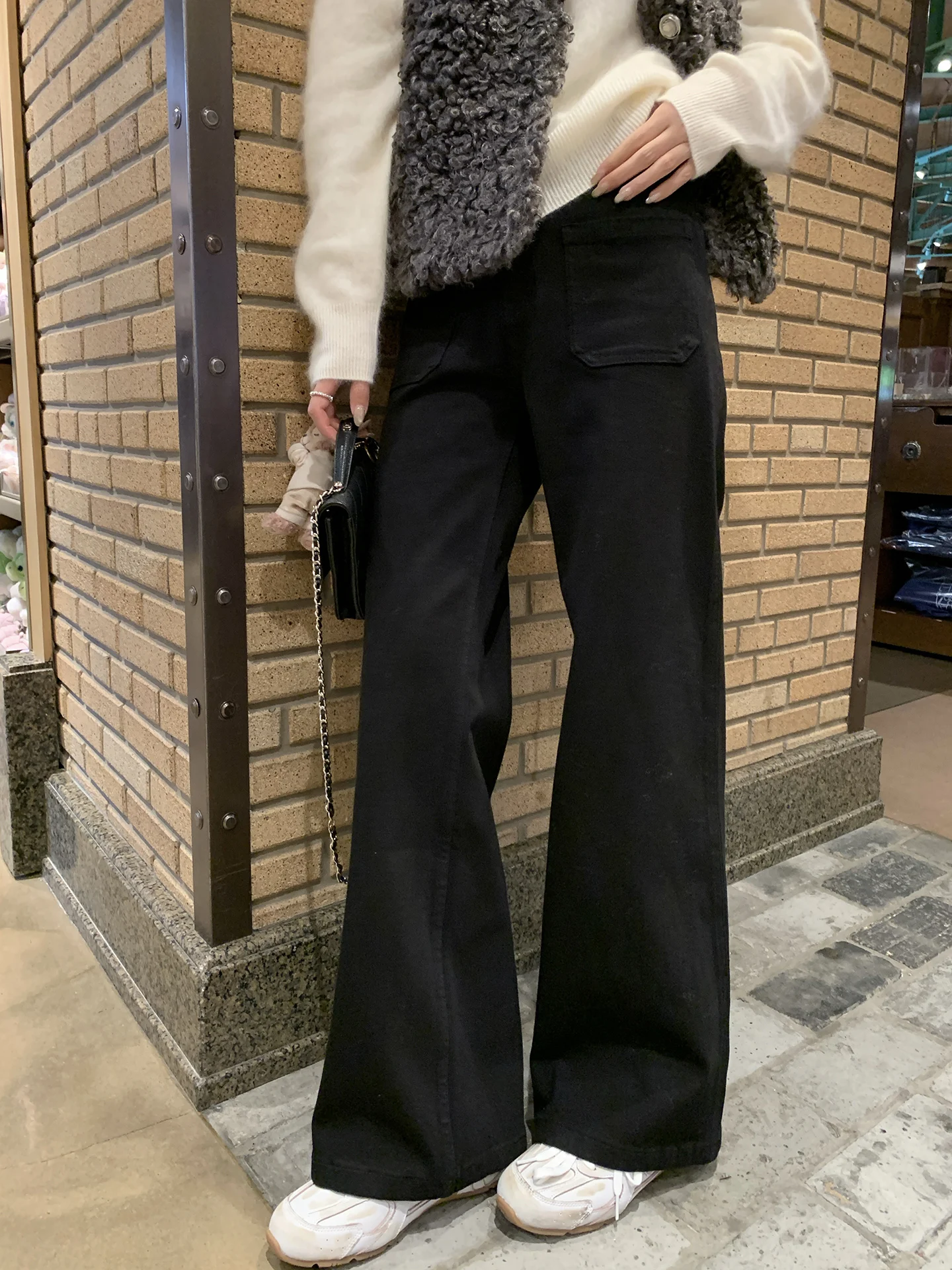 

Джинсы Bla Denim с двойными карманами, длинные брюки, новинка ноября, Yoyozizhi, женские повседневные джинсы прямого кроя, размер L