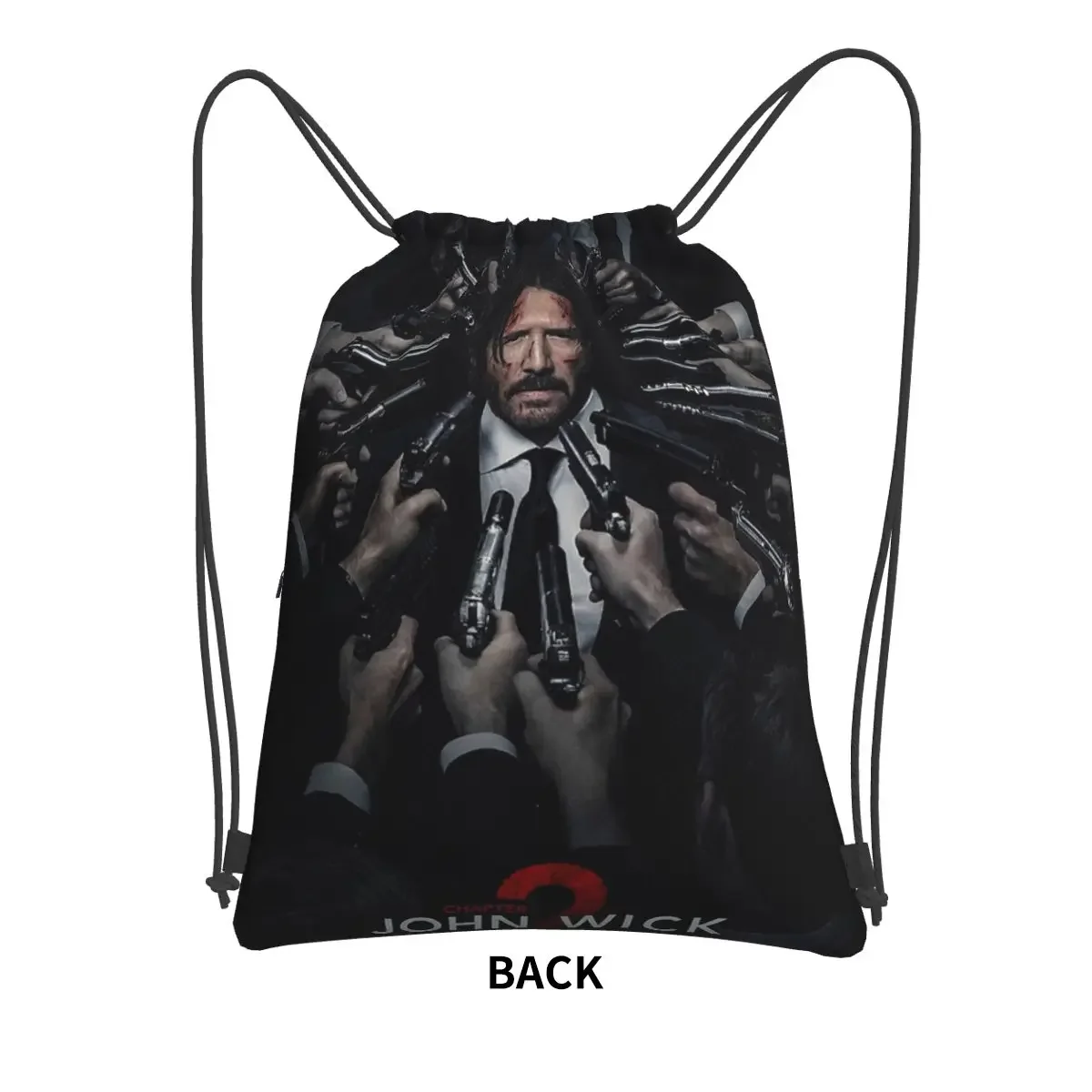 John Wick 4 Movie Portable Backpacks Drawstring Bag Fashion Drawstring Bundle Pocket Storage Bags For Travel Sport Man Woman