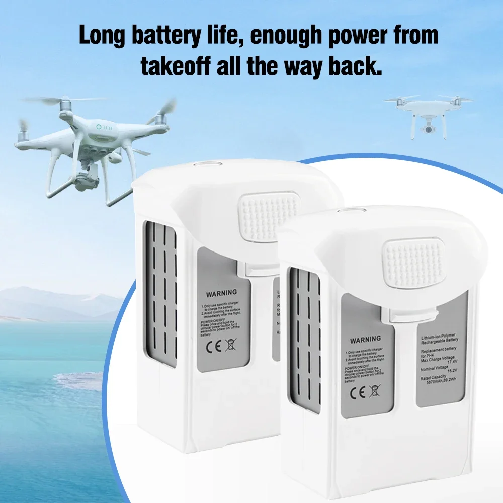 ETESBAY 2PCS PH4 Drone Battery For For DJI Phantom 4 Series Drones Intelligent Flight Battery