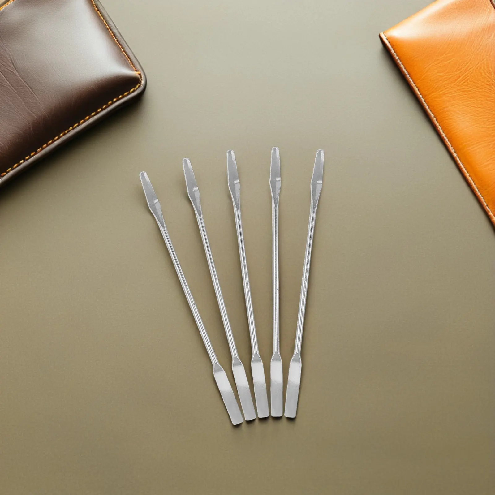 20Pcs Double-Ended Mixing Spatula Stainless Steel Foundation Stick for Precise Shade Matching Facial Creams Pigments
