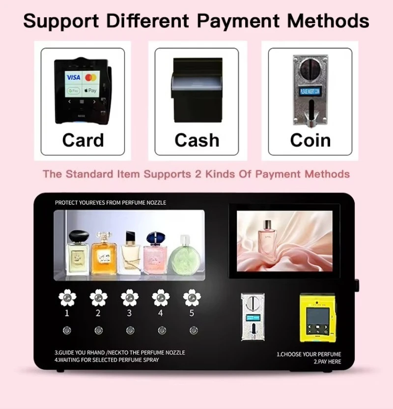 Customized Mounted Automatic Perfume Spraying Machine Cosmetic Beauty Vending Machine Small Mini Perfume Vending Machine Spray