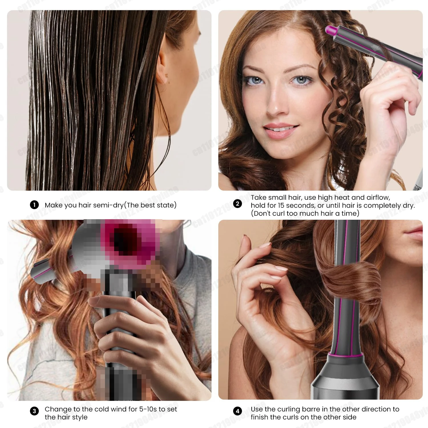 For Dyson Supersonic Hair Dryer& For Dyson Airwrap HS01/05/08 Long Curling Barrel Accessories Auto Curling Nozzles 30mm Curling - view 3