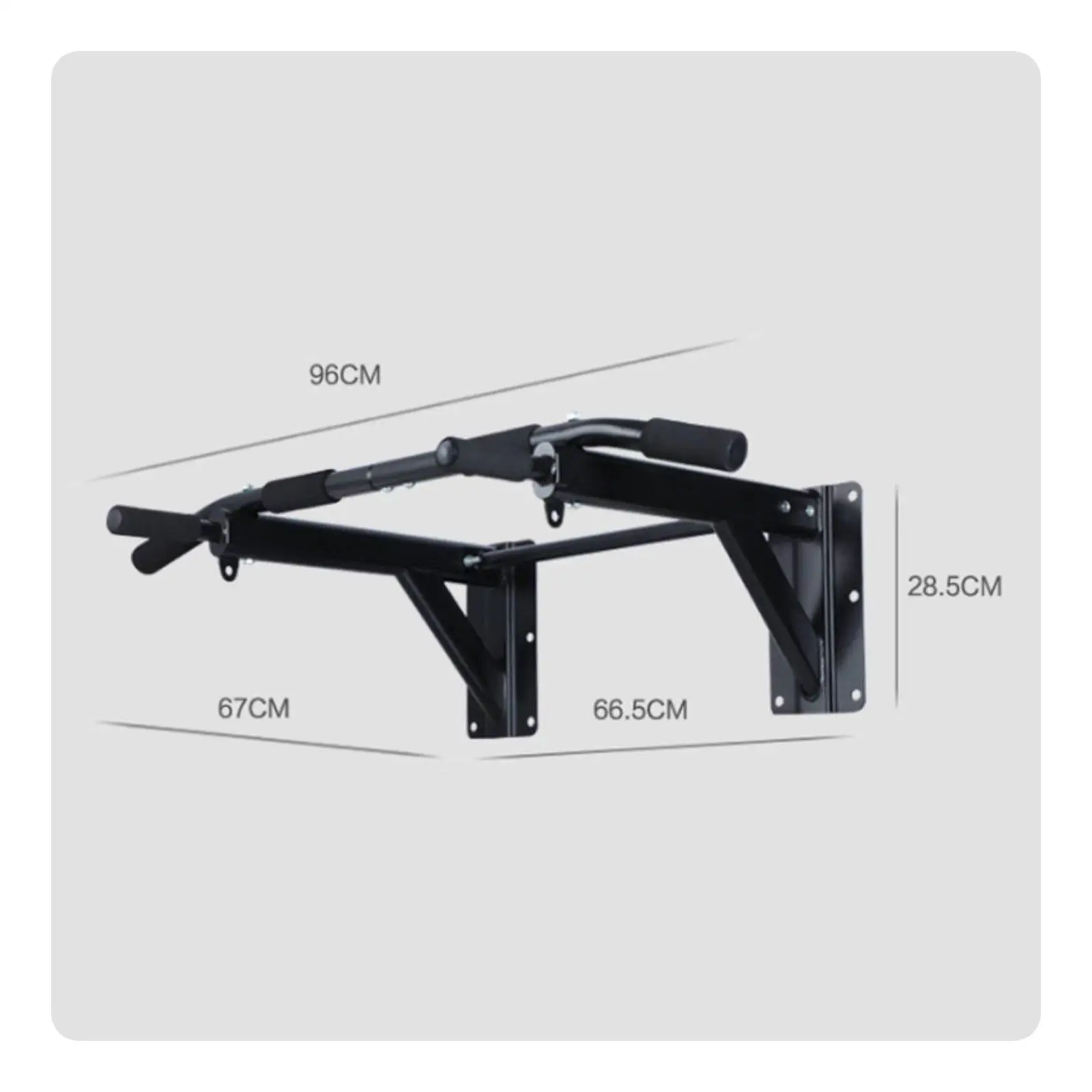 Wall Mounted Pull Up Bar Multi Function Fitness Bar with Attachment Points for Resistance Bands Home Gym Training