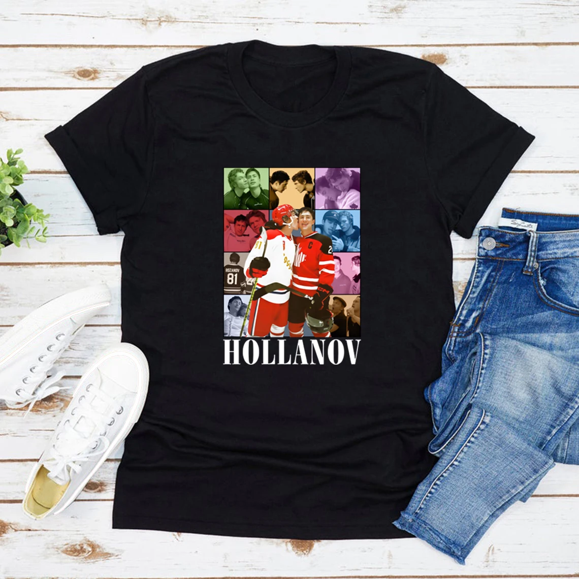 

We Didn't Even Kiss Hollanov Couple T-Shirt Heated Rivalry Inspired Shirt Ilya and Shane Tee Hockey Romance T-shirts Unisex Tees