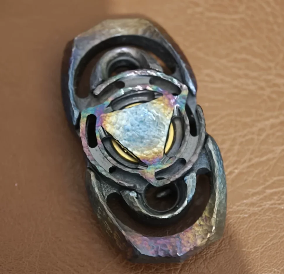 Used EDC Original EDC Star Gate Pushing Plate Zirconia Black Spinner Fingertip Gyroscope Decompression Toys
