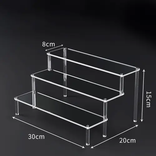 1-5 Tier Acrylic Display Risers Clear Shelf Doll Clay Figurine Display Stand for Desserts Perfume Organizer Showcase W-10 - Image 20