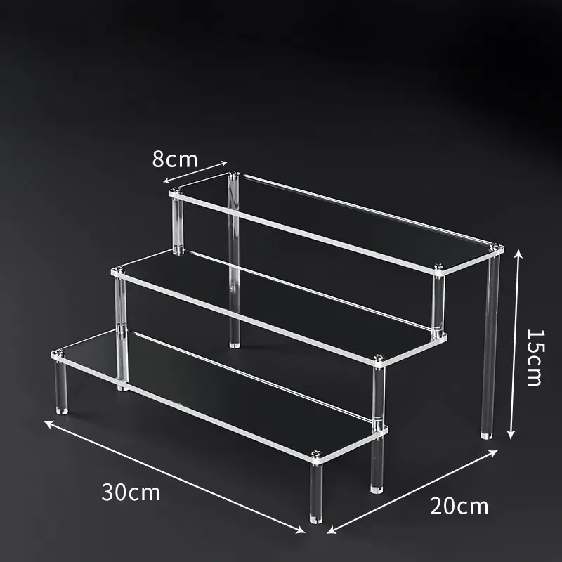 1-5 Tier Acrylic Display Risers Clear Shelf Doll Clay Figurine Display Stand for Desserts Perfume Organizer Showcase W-10 - Image 20