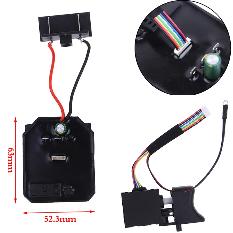 New 1 Control Board + Switch 18V 21V For Darty 2106 Brushless Electric Spanner Main Board Accessories Brushless Control Board