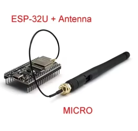 Module WIFI MICRO-WROOM-32U WROVER avec antenne 2.4G en option, carte de développement ESP32 WROOM-32U