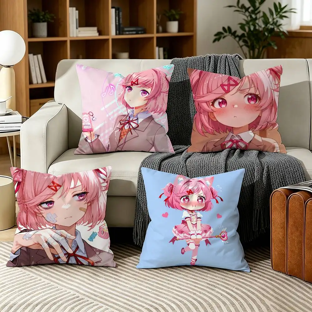 DDLC N-Natsuki Pillow Case for Sofa Living Room Home office Decor Protective Cover