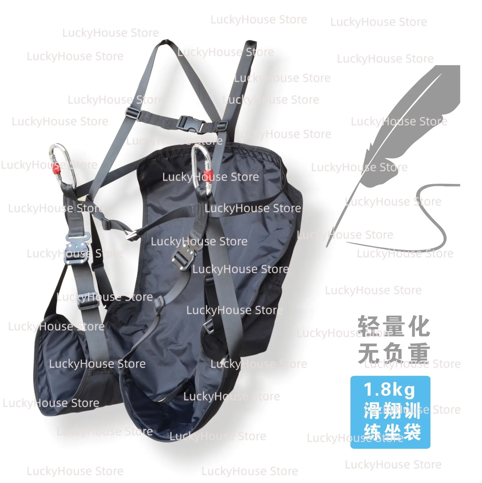 Paragliding Training Harness Lightweight Split Leg Reversible Backpack Ground Handling Slope Practice Seat Bag