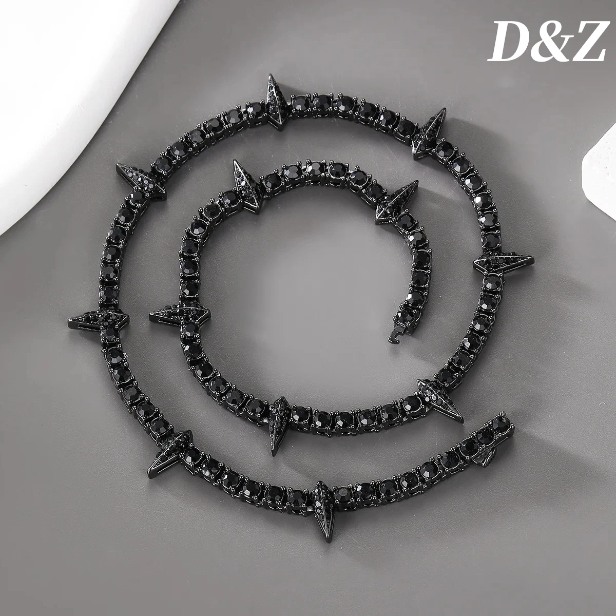 

D&Z Hip Pop 4MM Tennis Chain Dropwater Bling Iced Out Colorful Rhinestone Necklaces For Men Women Choker Jewelry Party Gift