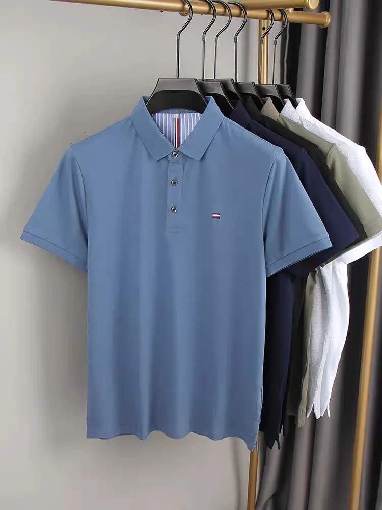 Luxury brand classic embroidered POLO shirt men's short sleeve lapel summer high-quality ice silk breathable casual Paul T-shirt image 5