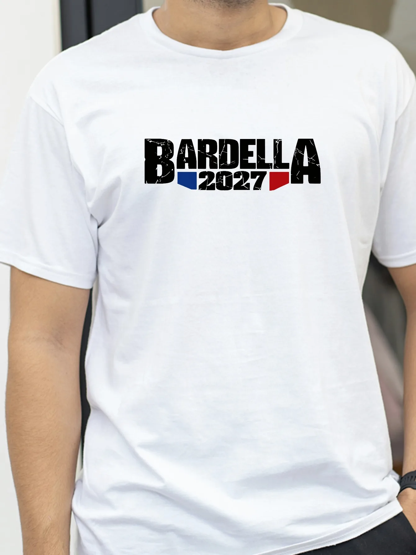 

Retro French Text Bardella Fans 2027 T Shirt fashion Cotton Soft Unisex Casual tshirt summer Breathable o-neck Short Sleeve tee