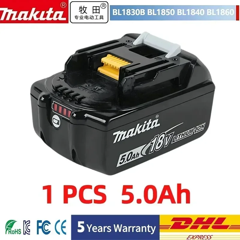 100% Original Makita 18V Akku 6,0 Ah Wiederaufladbares Elektrowerkzeug Makita 18V Akku, Austauschbarer LED-Lithium-Ionen-Akku, BL1860B