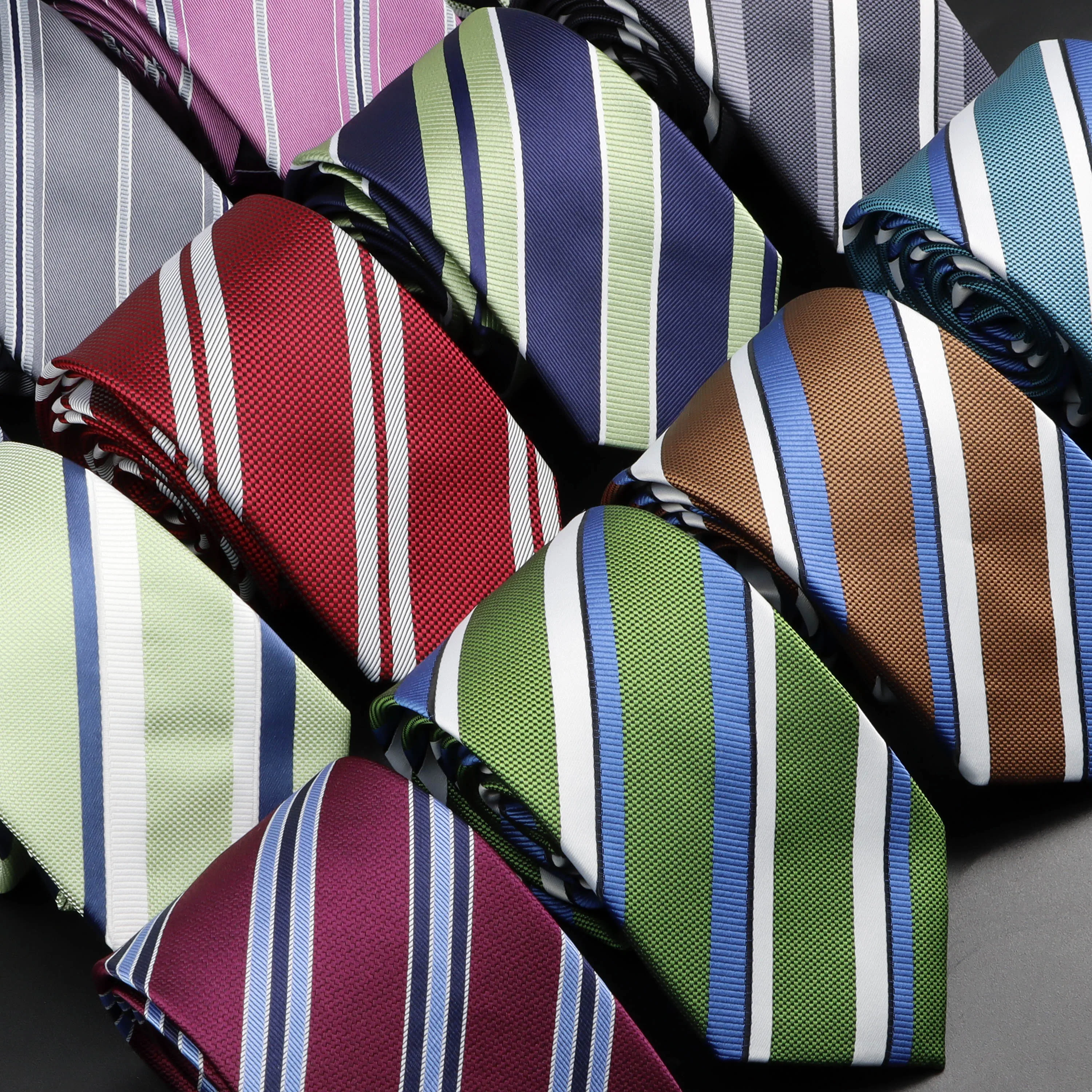 Новый мужской галстук в классическую полоску жаккардовый красный шалфейный зеленый коричневый розовый галстук повседневная одежда галстук свадебное платье аксессуары подарок