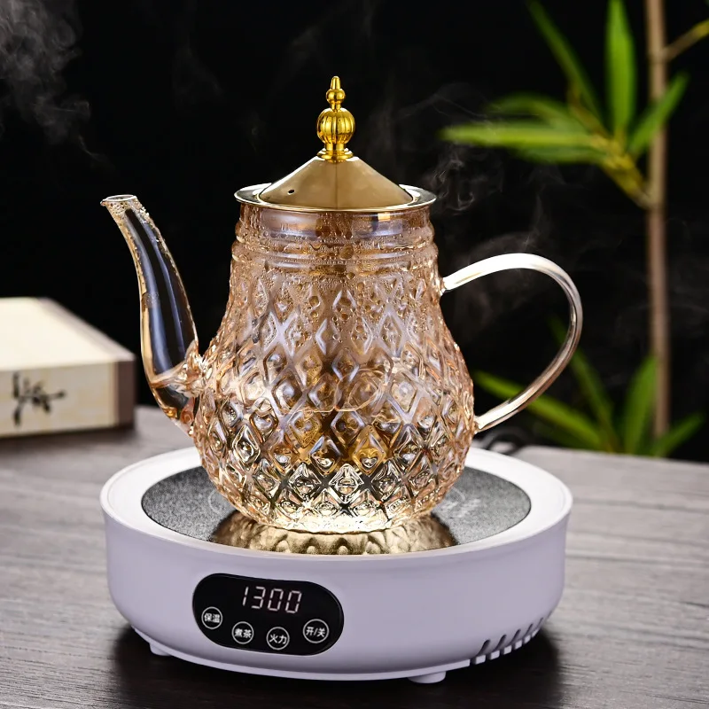 High borosilicate glass Middle East pot Arabian pot bubble teapot manufacturer Flower teapot Health pot Heat-resistant