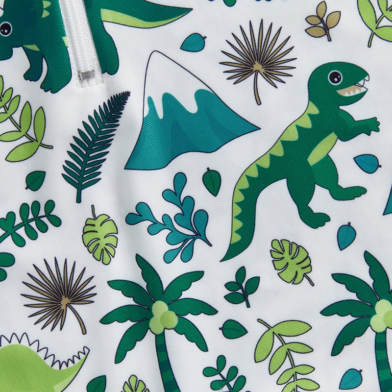 

Купальник Rash Guard для маленьких девочек с милым цветочным принтом и рюшами на молнии с короткими рукавами и круглым вырезом для малышей