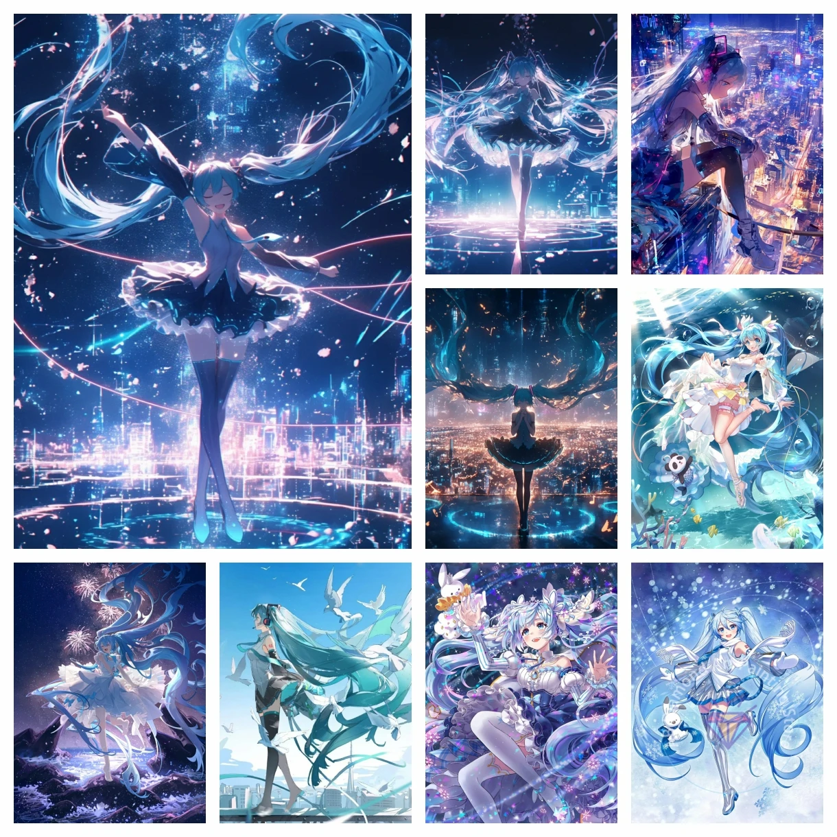 Hatsune Miku Diamond Painting Set 5D DIY Diamond Embroidery Cross stitch Handmade Art Adult and Children Gifts Home Decoration