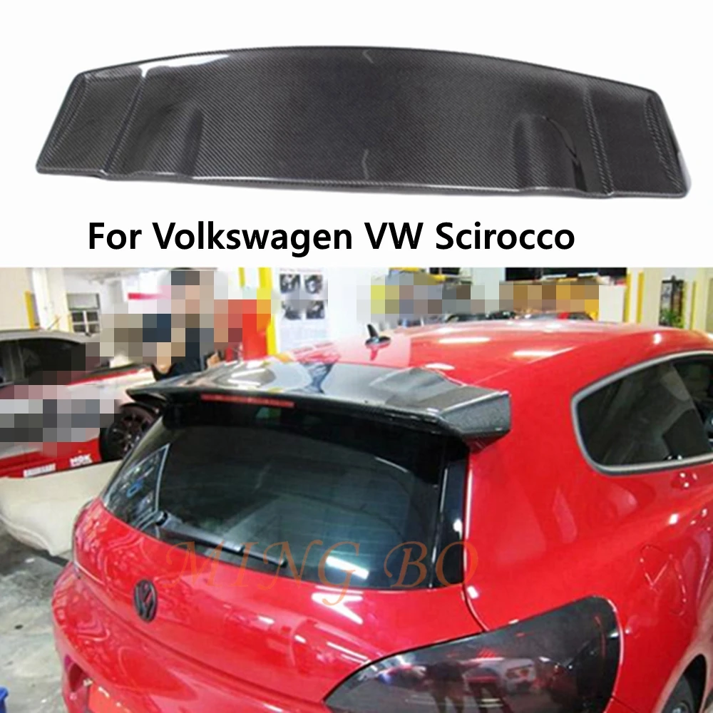 For Volkswagen VW Scirocco R 2009-2017 V Style Roof Plate Spoiler Car Styling Carbon Fiber FRP Rear Roof Spoiler Trunk Wings