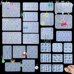 For Fun Earring Pendant Silicone Mold Epoxy Resin Jewelry Making Molds DIY Charms Keychain Mould Mixed Style Creative Handicraft
