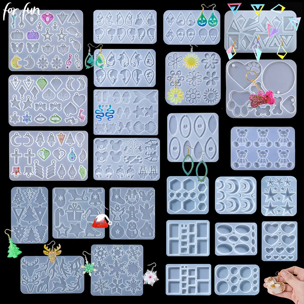 Zabawny kolczyk wisiorek silikonowe formy żywica epoksydowa tworzenia biżuterii formy DIY Charms brelok formy mieszany styl kreatywne rękodzieło