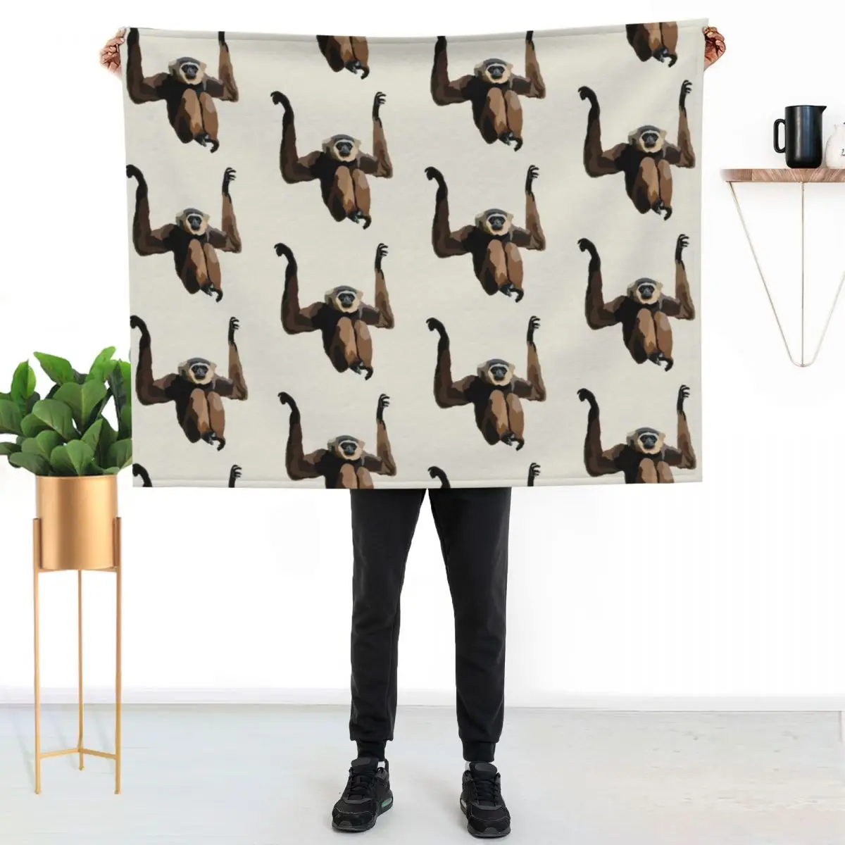A is for Agile Gibbon Throw Blanket Blankets For Sofas Bed linens anime Retros For Baby Bed Blankets