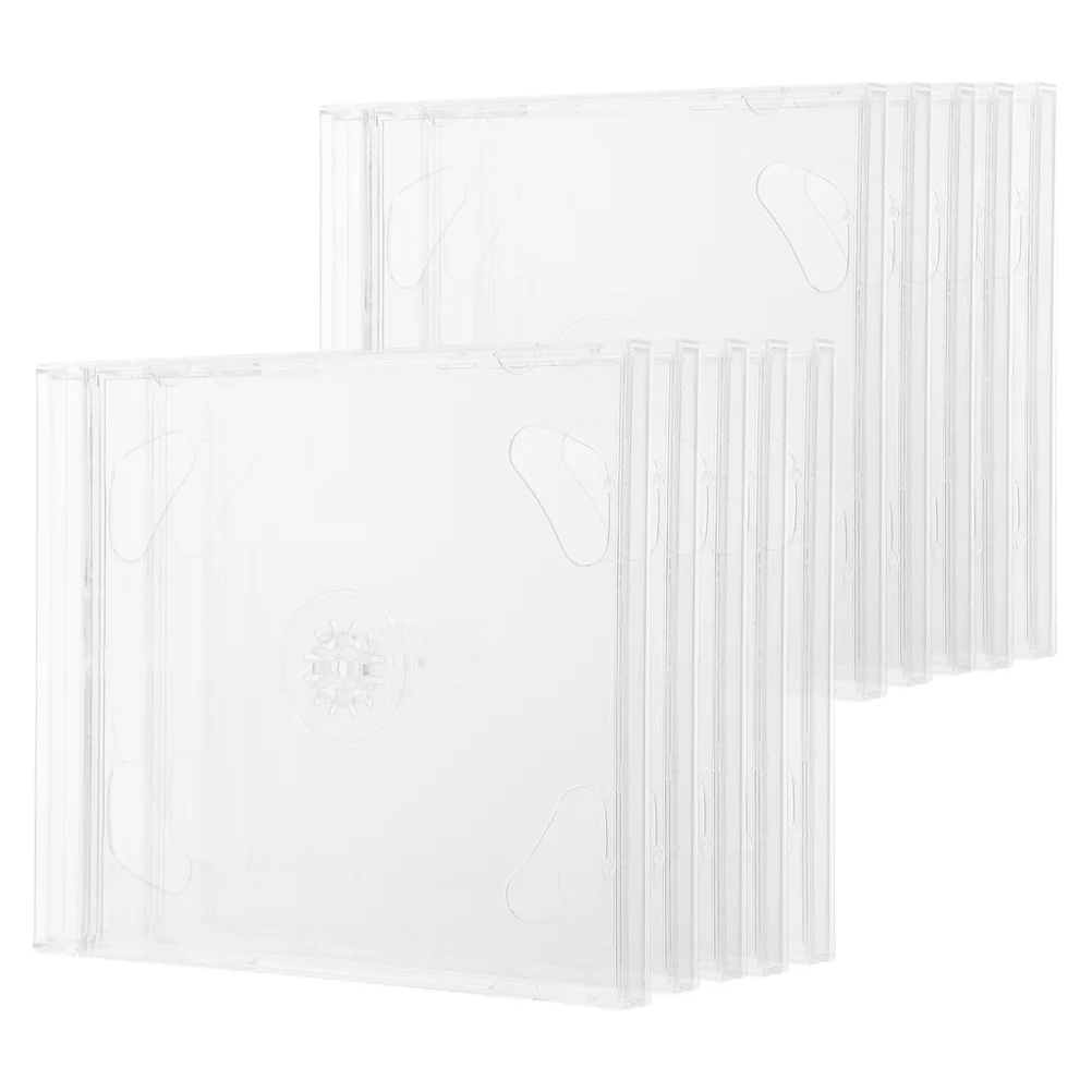 10 Pcs CD Case Storage Reusable Organizer Clear Jewelry Box Dvd Cases Polystyrene Square Disc Holder