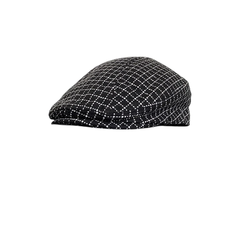 Men Berets 2021 Spring Autumn Men Newsboy Hat Women Retro England Hat Men Hats Black Plaid Peaked Painter Caps BJM95