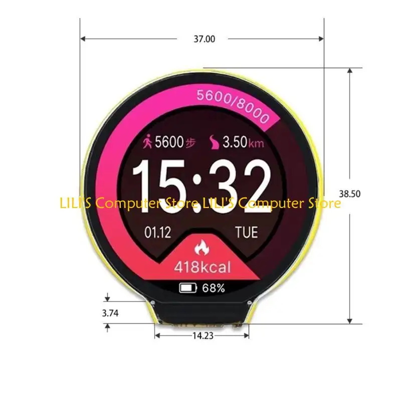 A52b 1.28 polegadas circular 240x240 Módulo exibição toques IPS com ESP32