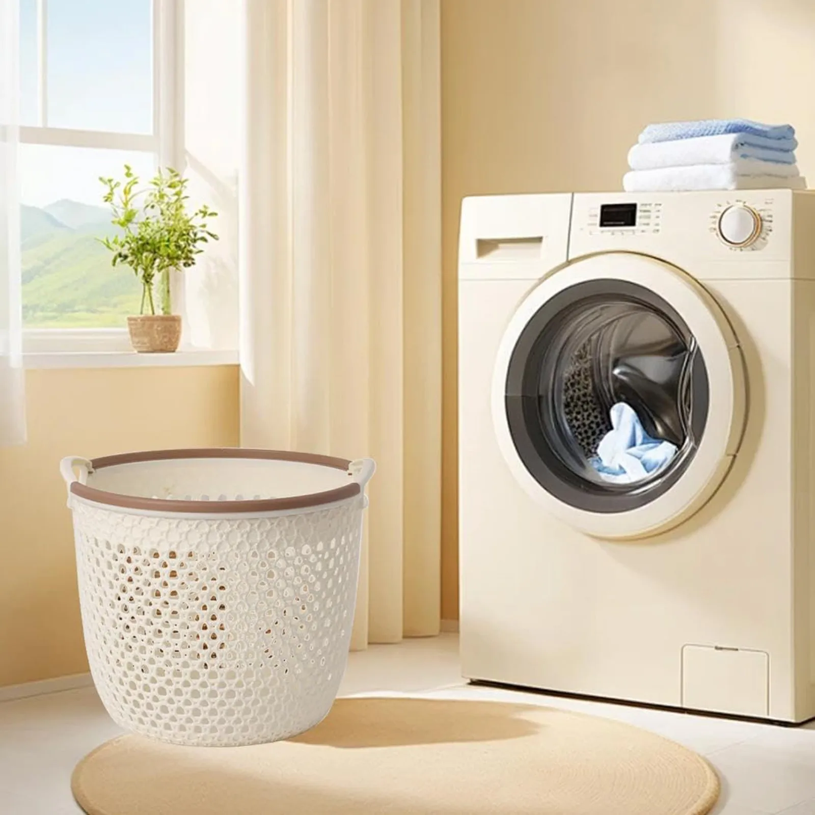 

Portable Dirty Clothes Basket Dirty Clothes Storage Basket Large Clothes Rack Laundry Basket Bathroom Hollow Clothes Basket