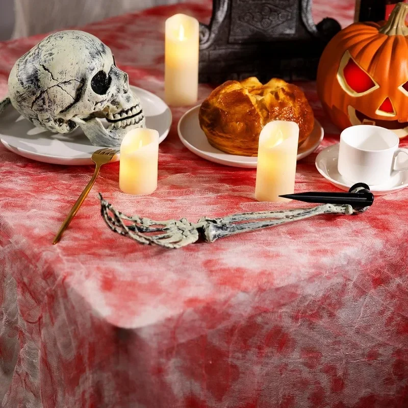 Couverture de Table en Gaze Sanglante pour Halloween, Nappe Rectangulaire, Décoration Efayante, ixEfayante, 3 Pièces  15
