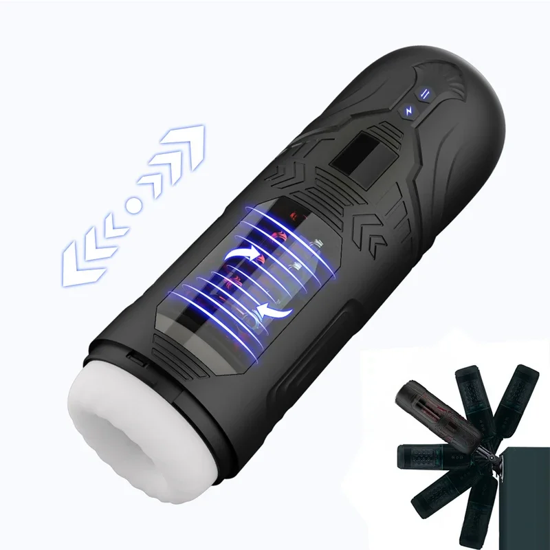 Automatic Male Masturbator Telescopic Rotation Masturbation with Suction Cup for Men Simulation Blowjob Piston Sex Toy for Men