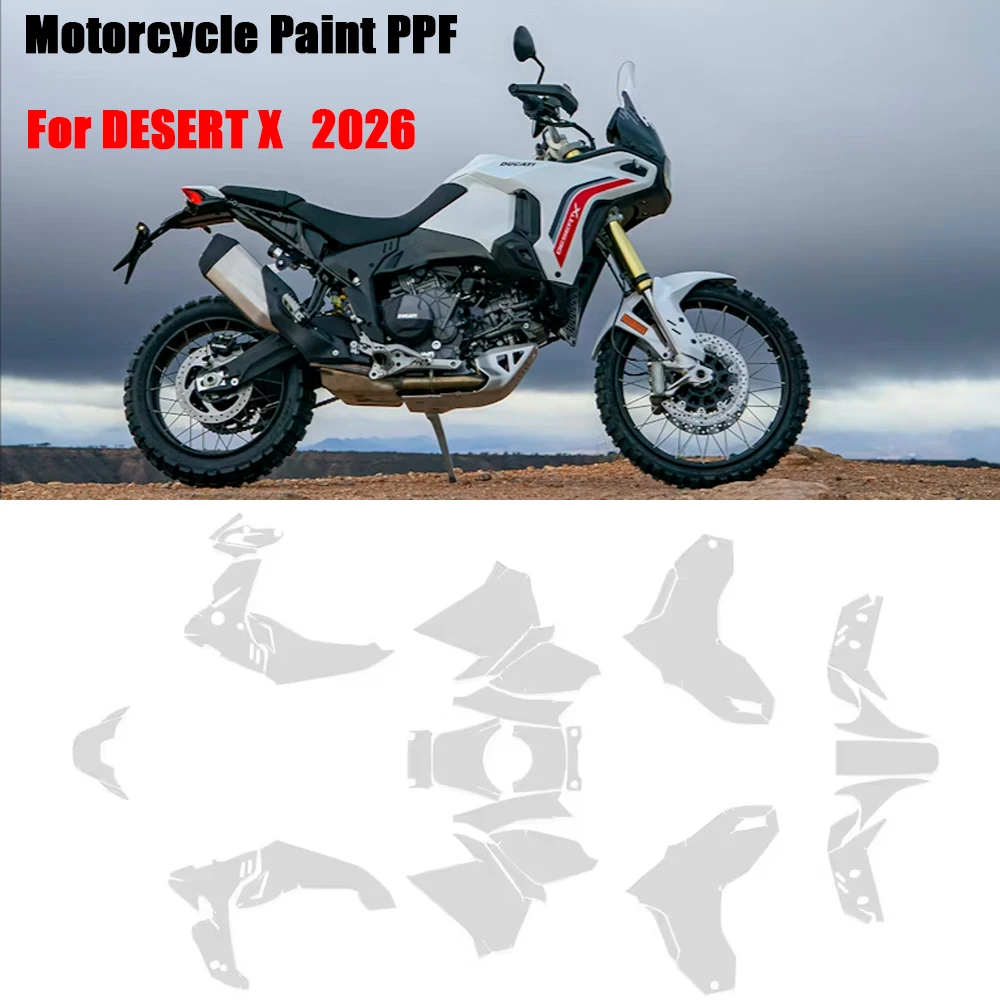 DESERTX PPF Paint Protection Film For DUCATI DESERT X 2026 Motorcycle Real Material TPU Anti-scratch Film Fuel Tank Protection