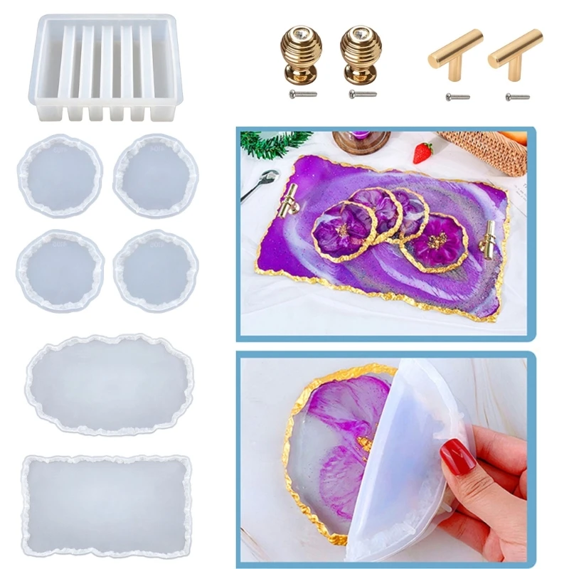 New Resin Mold Storage Box Mold Silicone Mold Oval Tray Mold Geode Mold for Resin Casting