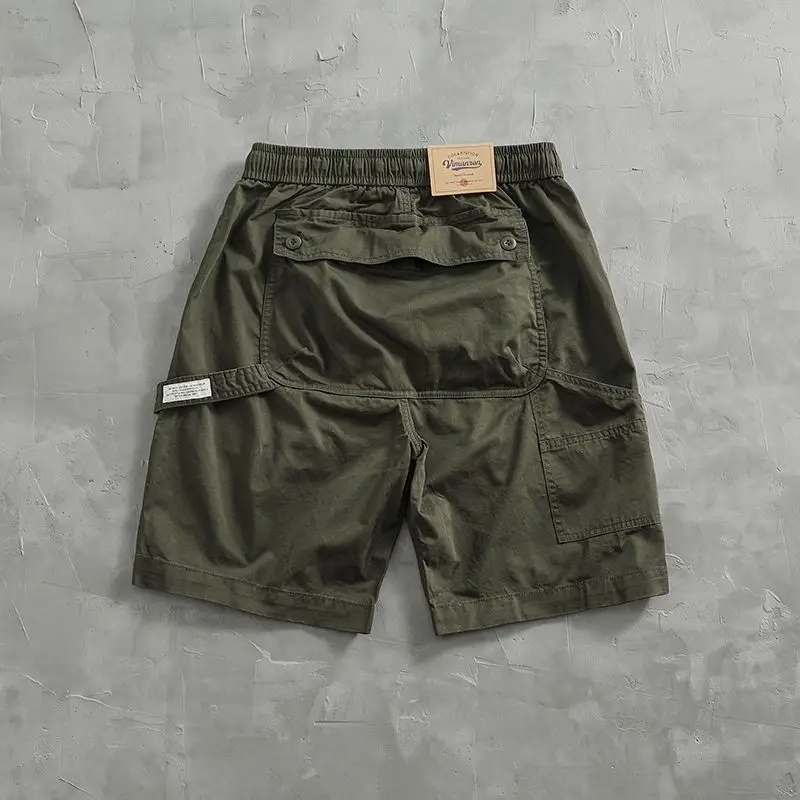 

Men's Workwear ort orts Summer Pure Cotton Loose Casual Four-ket Wide Waist Faionable Durable Five-Sixths Pants