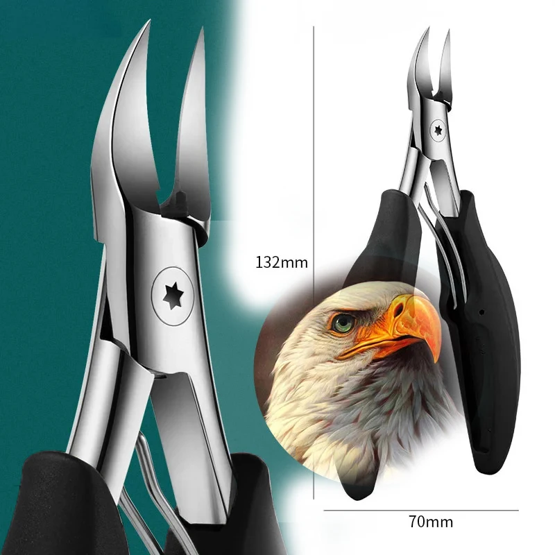 Professioneller konkaver Edelstahl-Nagelknipser für dicke Nägel und eingewachsene Zehennägel. Scharfe, gebogene Klinge für einfaches Trimmen – Detail 4