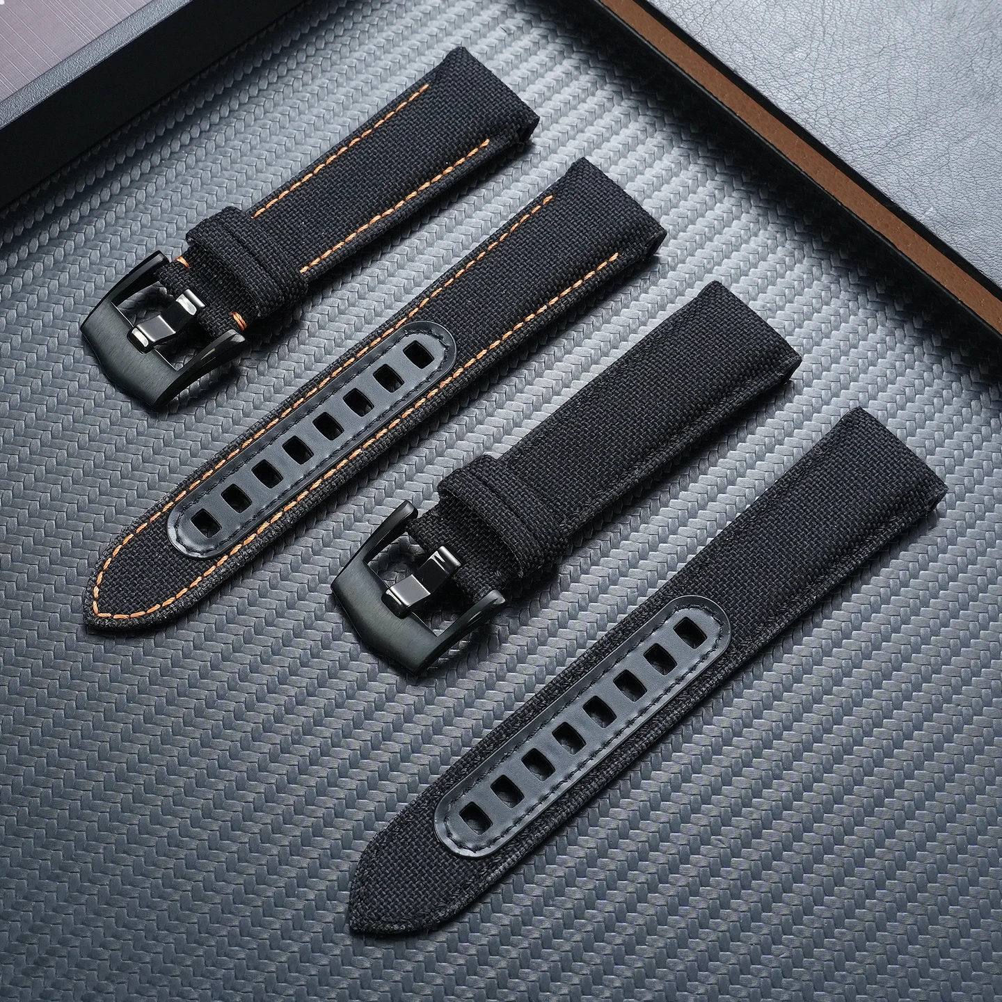 For OMEGA Speedmaster 311 Series “Black Knight” Dark Side of the Moon Apollo 8 with Breathable Nylon Canvas Sport Strap, 21 mm