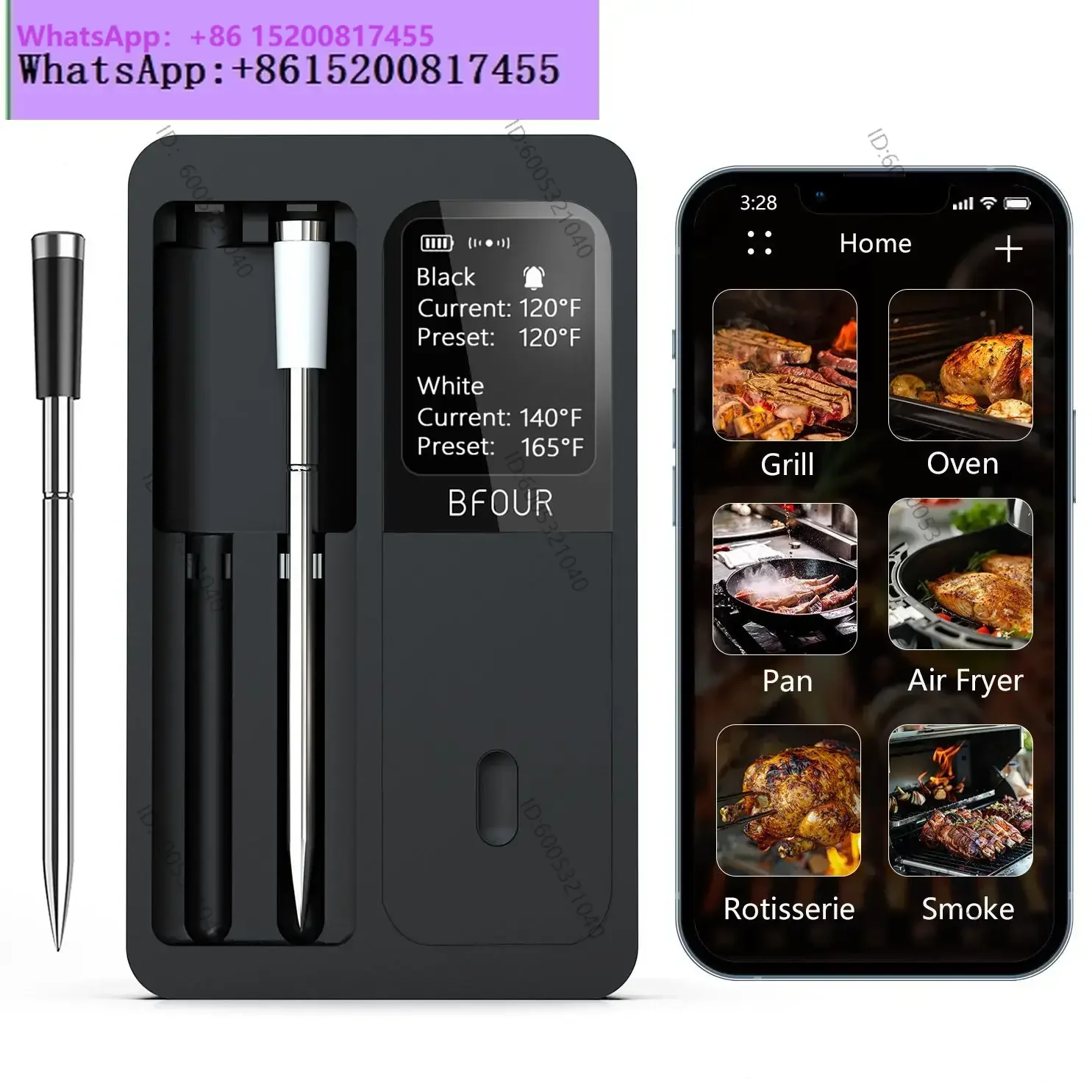 Wireless Bluetooth BBQ Thermometer Meat Thermometer with Display