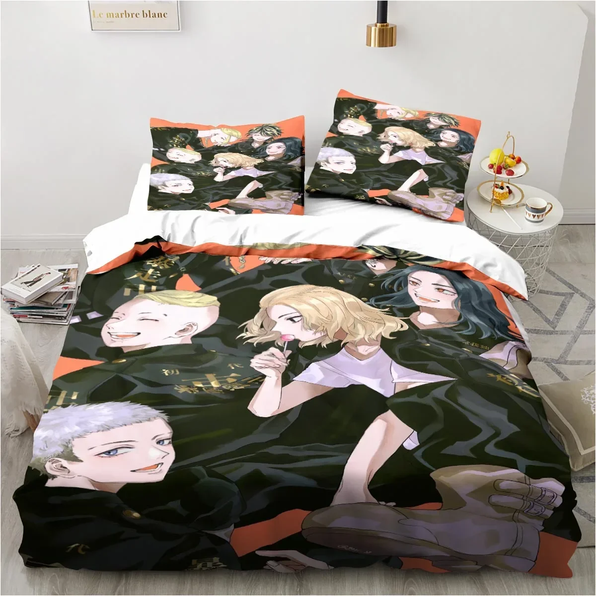 

Anime Tokyo Revengers Ryuguuji Ken Sano Manjiro Bedding Set Single Twin Double Queen King Cal King Size Bed Linen Set
