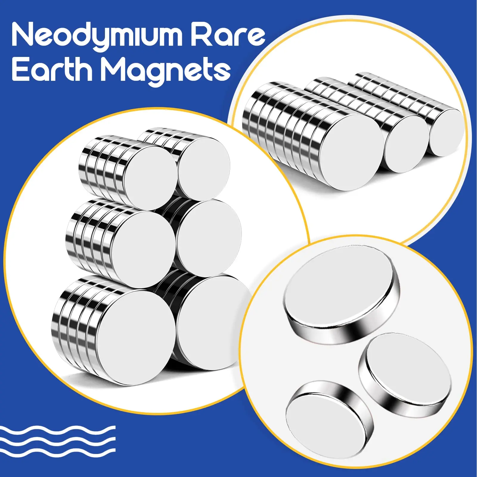 3 Different Size Rare Earth Magnets Small Magnets 30Pcs Small Circle Magnets for Refrigerator Multi-Use Neodymium Office Magnets