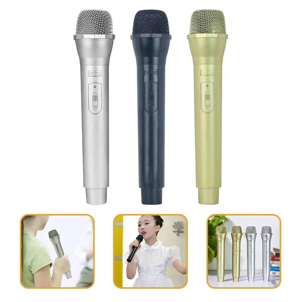 

3 Pcs Pretend Microphone Toys Props Mini Simulation Fake Microphones Old Fashioned Child Wireless