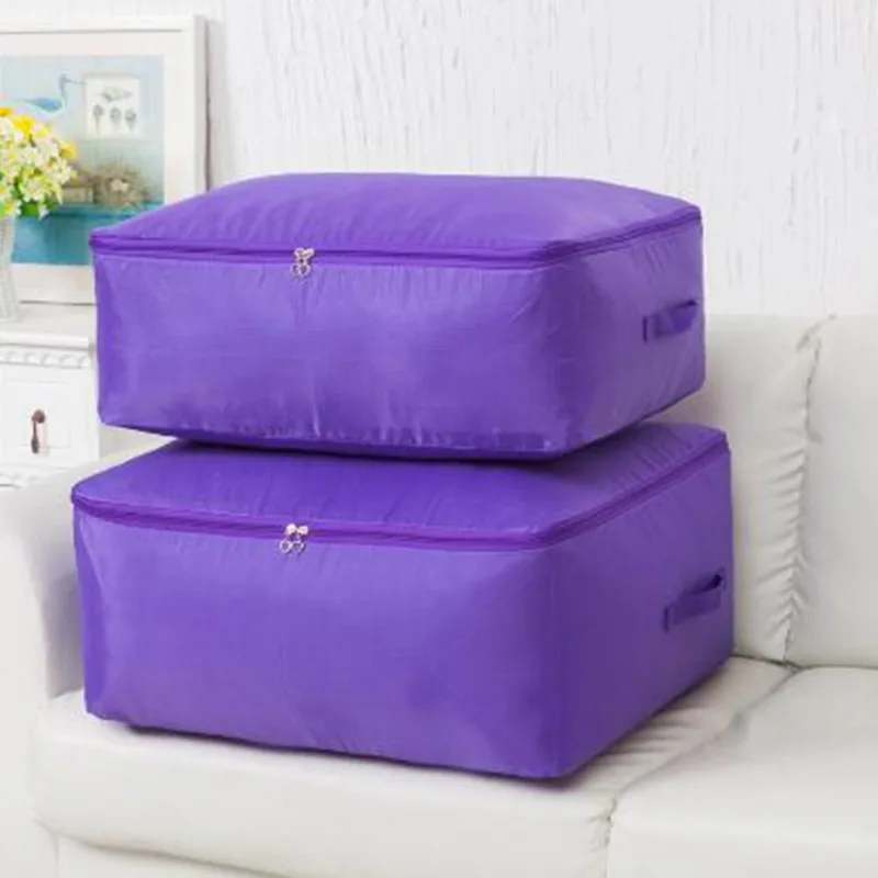 Quilt Storage Bag Oxford Organizer Large Capacity Closet Organizers Blanket Dustproof Zipper Storage Bags Wardrobe Storage Box