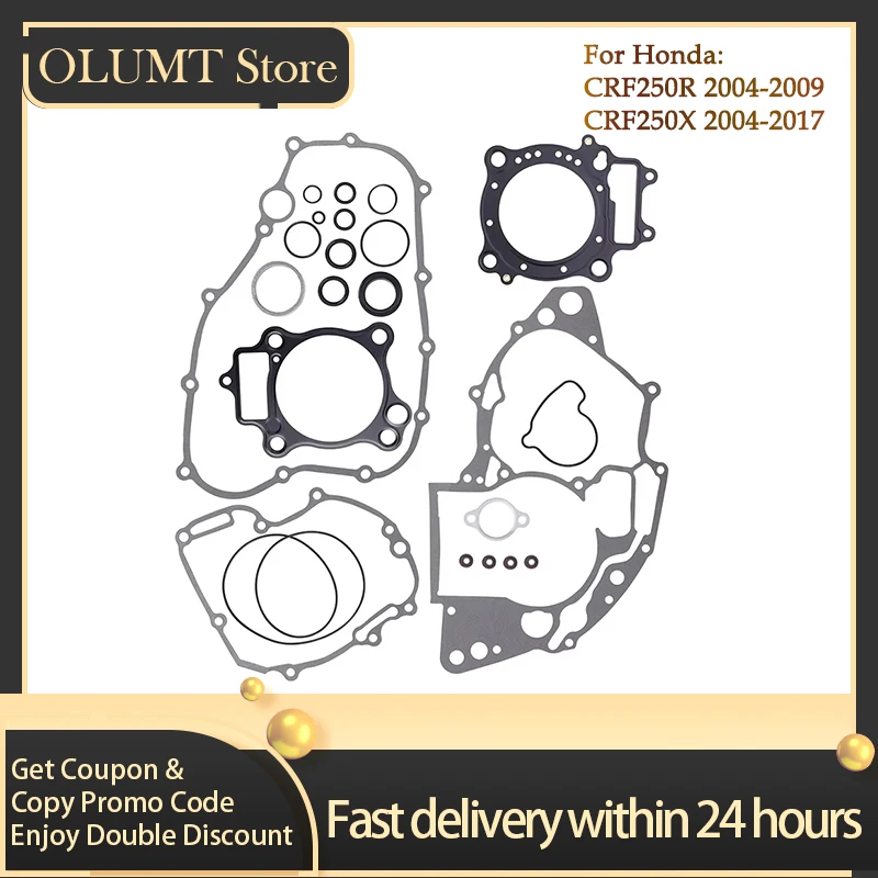 

Motorcycle Complete Cylinder Cover Gaskets Kit For Honda CRF250R 2004-2009 CRF250X 2004-2017 CRF250 CRF 250 R X